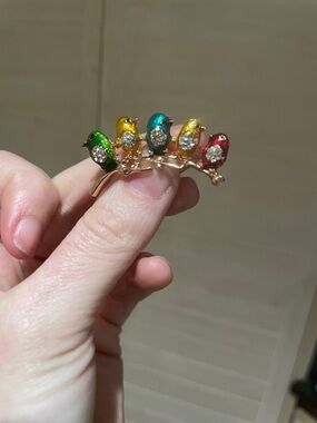 “Colorful Birds on a Branch” brooch